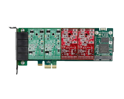 Digium 4 port modular analog PCI-Express x1 card (1A4B01F)